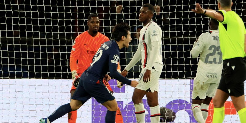Diễn biến trận đấu cuối hiệp 1 của PSG vs AC Millan